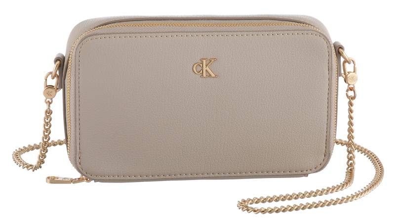 Calvin Klein Jeans Mini Bag "MINIMAL MONO CAMERA BAG", Abendtasche, kleine Schultertasche, Umhängetasche mit goldenem CK-Logo von Calvin Klein Jeans