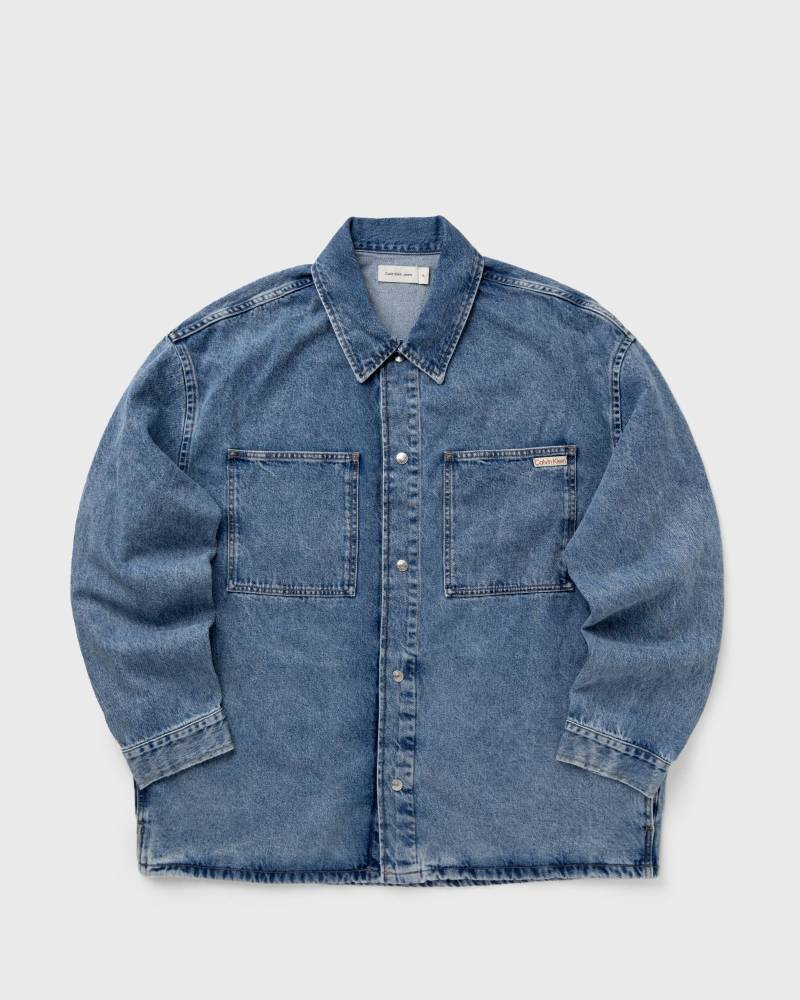 Calvin Klein Jeans OVERSIZED LINEAR OVERSHIRT men Denim Jackets blue in Größe:L von Calvin Klein Jeans