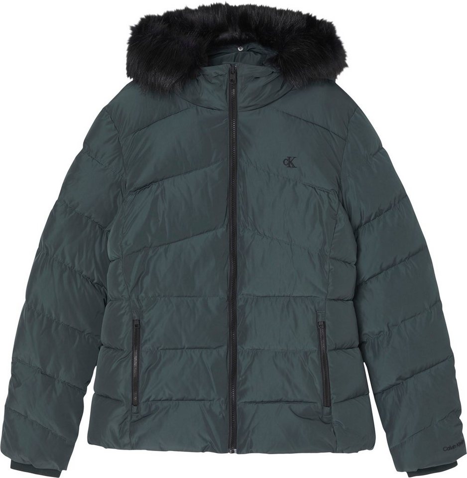 Calvin Klein Jeans Outdoorjacke FAUX FUR MW FITTED SHORT PUFFER mit abknöpfbarem Fellimitat an der Kapuze von Calvin Klein Jeans