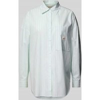 Calvin Klein Jeans Oversized Bluse mit Label-Patch in Mint, Größe XS von Calvin Klein Jeans