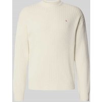 Calvin Klein Jeans Oversized Strickpullover mit gerippten Abschlüssen in Offwhite, Größe XXL von Calvin Klein Jeans