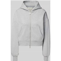 Calvin Klein Jeans Oversized Sweatjacke mit Kapuze in Hellgrau Melange, Größe L von Calvin Klein Jeans