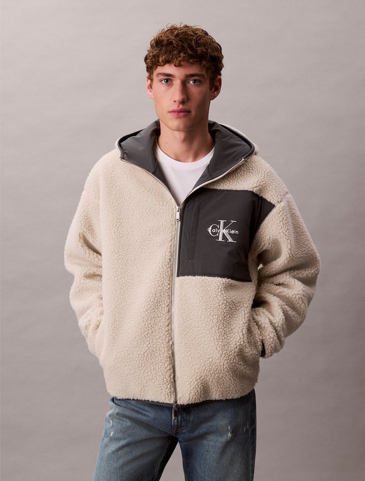 Calvin Klein Jeans Plüschjacke SHERPA FUNNEL NECK FULL ZIP HOOD Mit Rundhalsausschnitt, regular fit von Calvin Klein Jeans