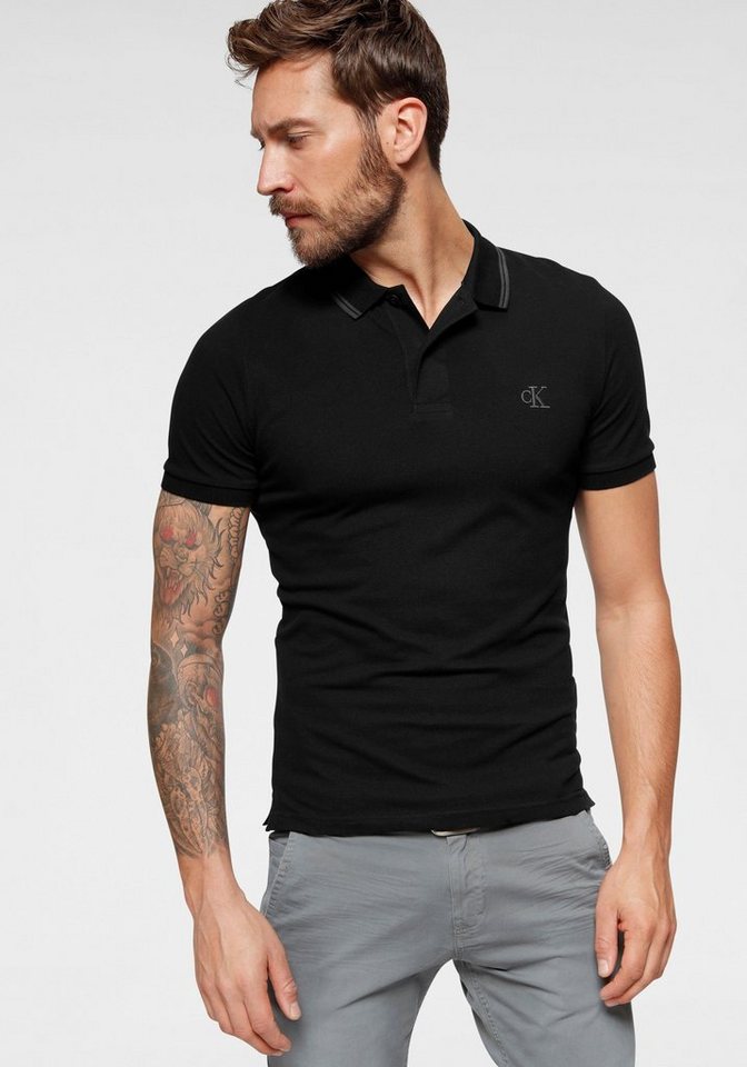 Calvin Klein Jeans Poloshirt CK ESSENTIAL TIPPING SLIM POLO mit Markenstickerei von Calvin Klein Jeans