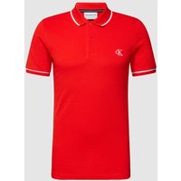 Calvin Klein Jeans Poloshirt mit Label-Stitching in Rot, Größe L von Calvin Klein Jeans