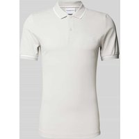 Calvin Klein Jeans Poloshirt mit Label-Stitching in Silber, Größe XL von Calvin Klein Jeans