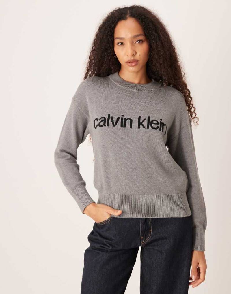 Calvin Klein Jeans - Pullover in Grau mit Logo von Calvin Klein Jeans