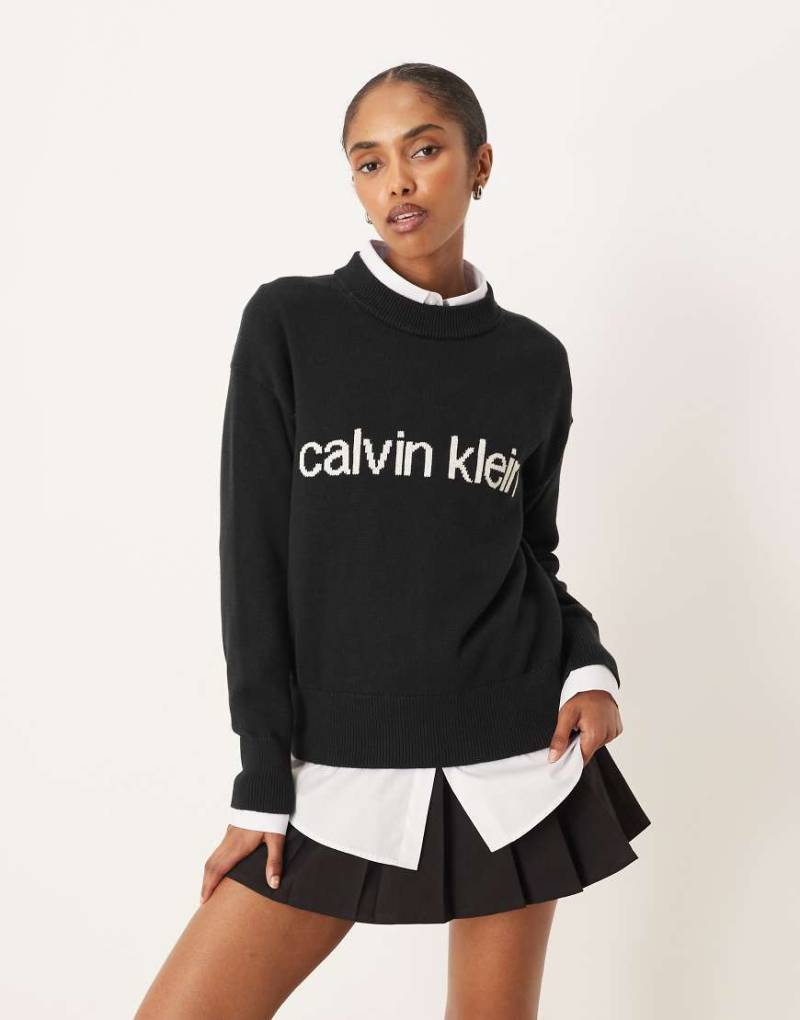 Calvin Klein Jeans - Pullover in Schwarz mit Logo von Calvin Klein Jeans