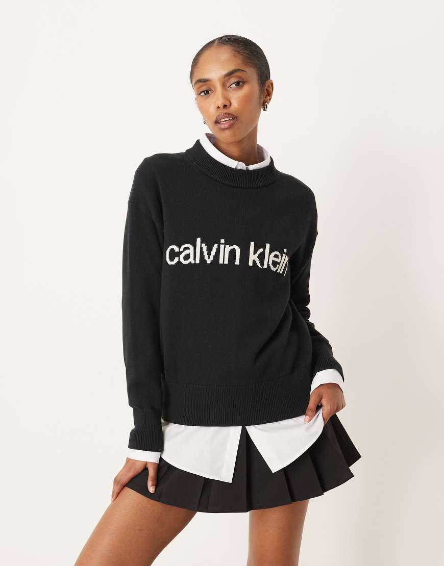 Calvin Klein Jeans - Pullover in Schwarz mit Logo von Calvin Klein Jeans