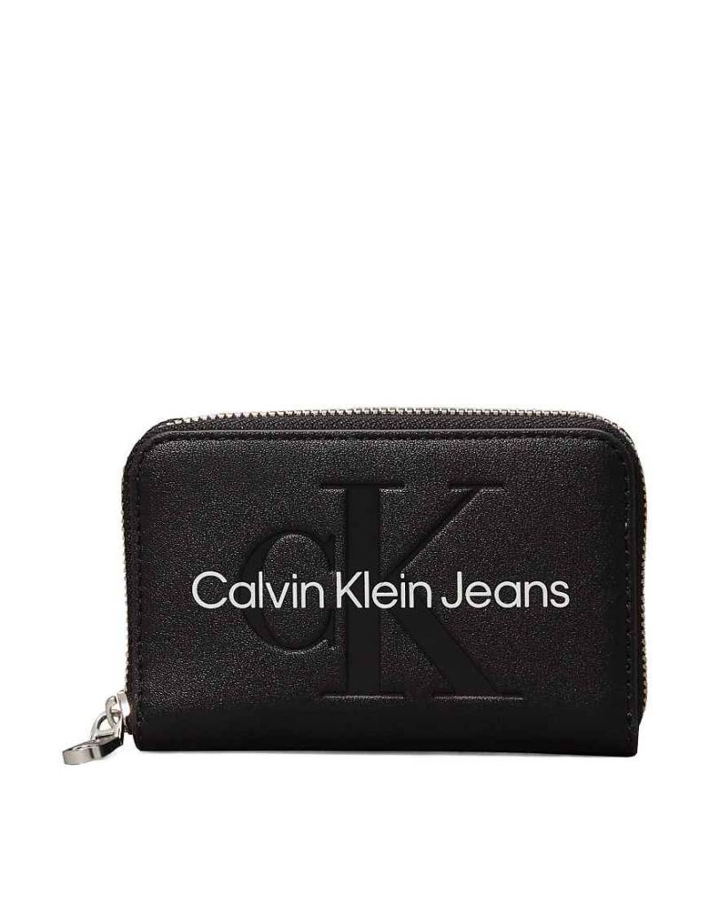 Calvin Klein Jeans - RFID-Geldbörse in Schwarz mit umlaufendem Reißverschluss von Calvin Klein Jeans