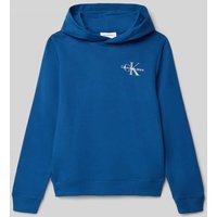 Calvin Klein Jeans Regular Fit Hoodie mit Logo-Print Modell 'Monogram' in Blau, Größe 140 von Calvin Klein Jeans