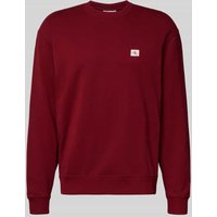 Calvin Klein Jeans Regular Fit Sweatshirt mit Logo-Patch Modell 'Terry' in Bordeaux, Größe XXL von Calvin Klein Jeans