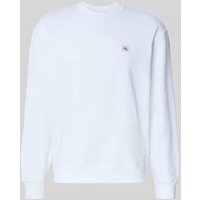 Calvin Klein Jeans Regular Fit Sweatshirt mit Logo-Patch Modell 'Terry' in Weiss, Größe XXL Calvin Klein Jeans Regular Fit Sweatshirt mit Logo-Patch Modell 'Terry' in Weiss, Größe XXL von Calvin Klein Jeans