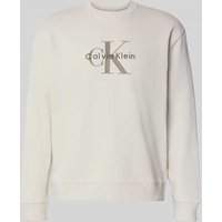 Calvin Klein Jeans Regular Fit Sweatshirt mit Logo-Print Modell 'Terry' in Offwhite, Größe XXL Calvin Klein Jeans Regular Fit Sweatshirt mit Logo-Print Modell 'Terry' in Offwhite, Größe XXL von Calvin Klein Jeans
