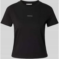 Calvin Klein Jeans Regular Fit T-Shirt mit Label-Patch in Black, Größe M Calvin Klein Jeans Regular Fit T-Shirt mit Label-Patch in Black, Größe M von Calvin Klein Jeans