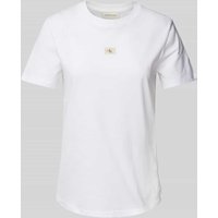Calvin Klein Jeans Regular Fit T-Shirt mit Label-Patch in Weiss, Größe XL von Calvin Klein Jeans