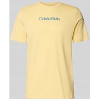 Calvin Klein Jeans Regular Fit T-Shirt mit Logo-Print Modell 'Class' in Gelb, Größe XXL von Calvin Klein Jeans