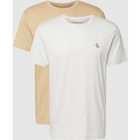 Calvin Klein Jeans Regular Fit T-Shirt mit Logo-Print im 2er-Pack in Silber, Größe XS von Calvin Klein Jeans