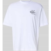 Calvin Klein Jeans Regular Fit T-Shirt mit Logo-Stitching Modell 'Micro' in Weiss, Größe XS von Calvin Klein Jeans