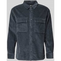 Calvin Klein Jeans Relaxed Fit Freizeithemd in Cord-Optik Modell 'Roy' in Rauchblau, Größe XS von Calvin Klein Jeans
