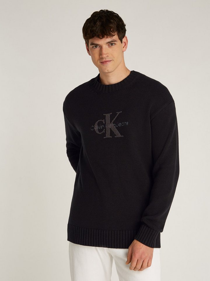 Calvin Klein Jeans Rundhalspullover CHENILLE MONOLOGO SWEATER mit Logostickerei von Calvin Klein Jeans