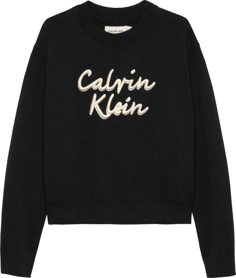 Calvin Klein Jeans Rundhalspullover "LOGO METALLIC INTERSIA" für Kinder bis 16 Jahre, große Stickerei von Calvin Klein Jeans