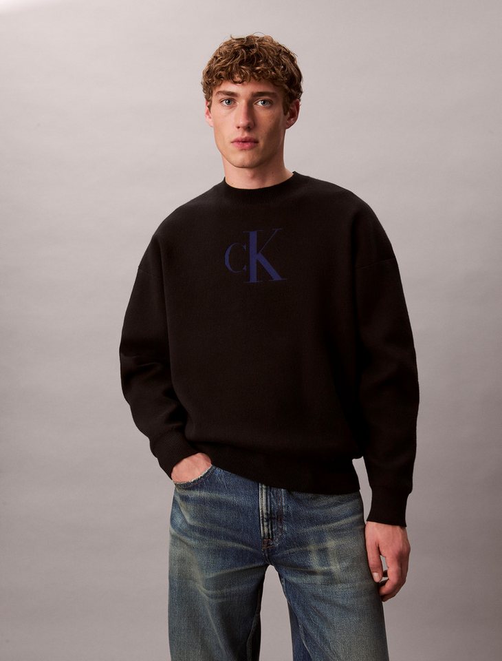 Calvin Klein Jeans Rundhalspullover LS CTTN CASHMERE 3D LOGO CRWNK S Mit Rundhalsausschnitt, regular fit von Calvin Klein Jeans