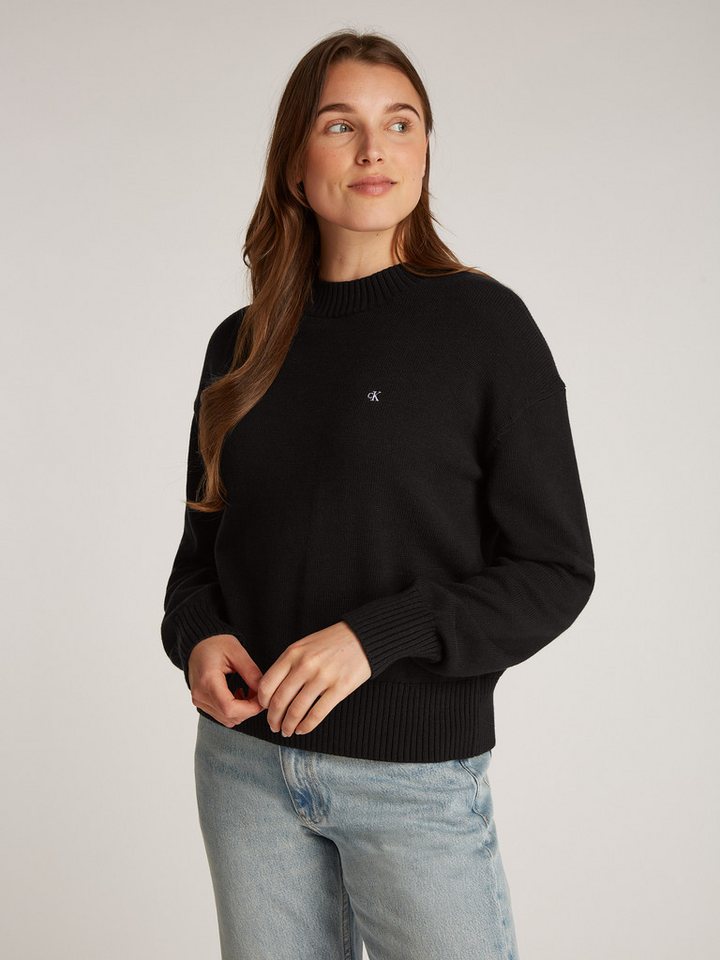 Calvin Klein Jeans Rundhalspullover MONOGRAM EMBRO CREWNECK SWEATER mit Logostickerei von Calvin Klein Jeans