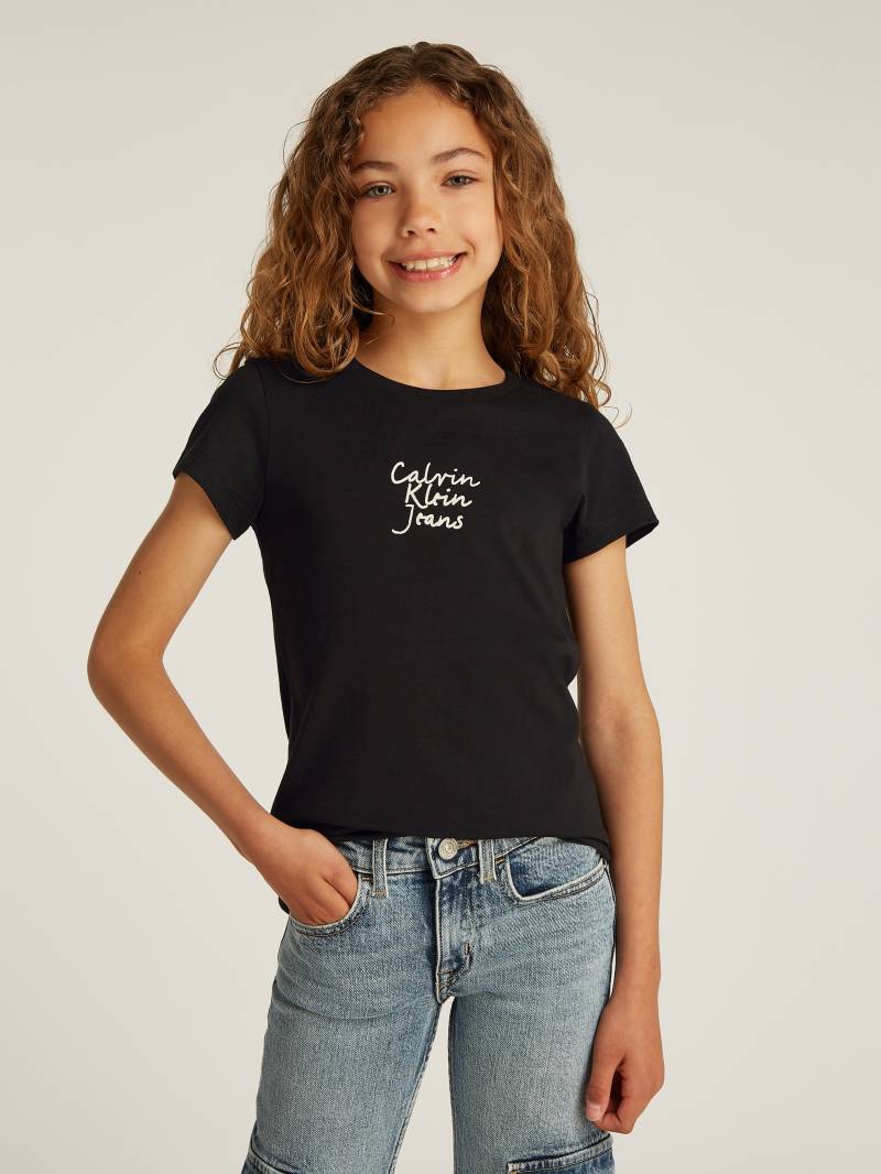 Calvin Klein Jeans Rundhalsshirt "HANDWRITING LOGO SS SLIM T-SHIRT" für Kinder bis 16 Jahre mit Logoschriftzug von Calvin Klein Jeans