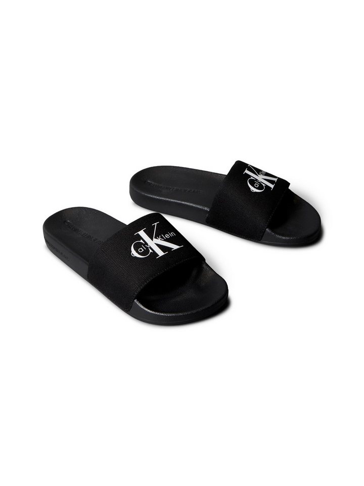 Calvin Klein Jeans SLIDE MONOGRAM WN LOGO CK Badepantolette Strandschuh, Pool Slides, Badeschuh, Flat mit Logo von Calvin Klein Jeans