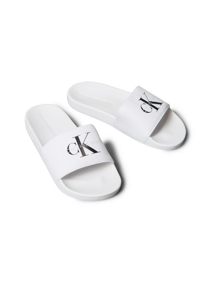 Calvin Klein Jeans SLIDE MONOGRAM WN LOGO CK Badepantolette Strandschuh, Pool Slides, Badeschuh, Flat mit Logo von Calvin Klein Jeans