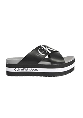 Calvin Klein Jeans Sandale Plateau-Sohle Crisscross schwarz Größe 38 von Calvin Klein Jeans