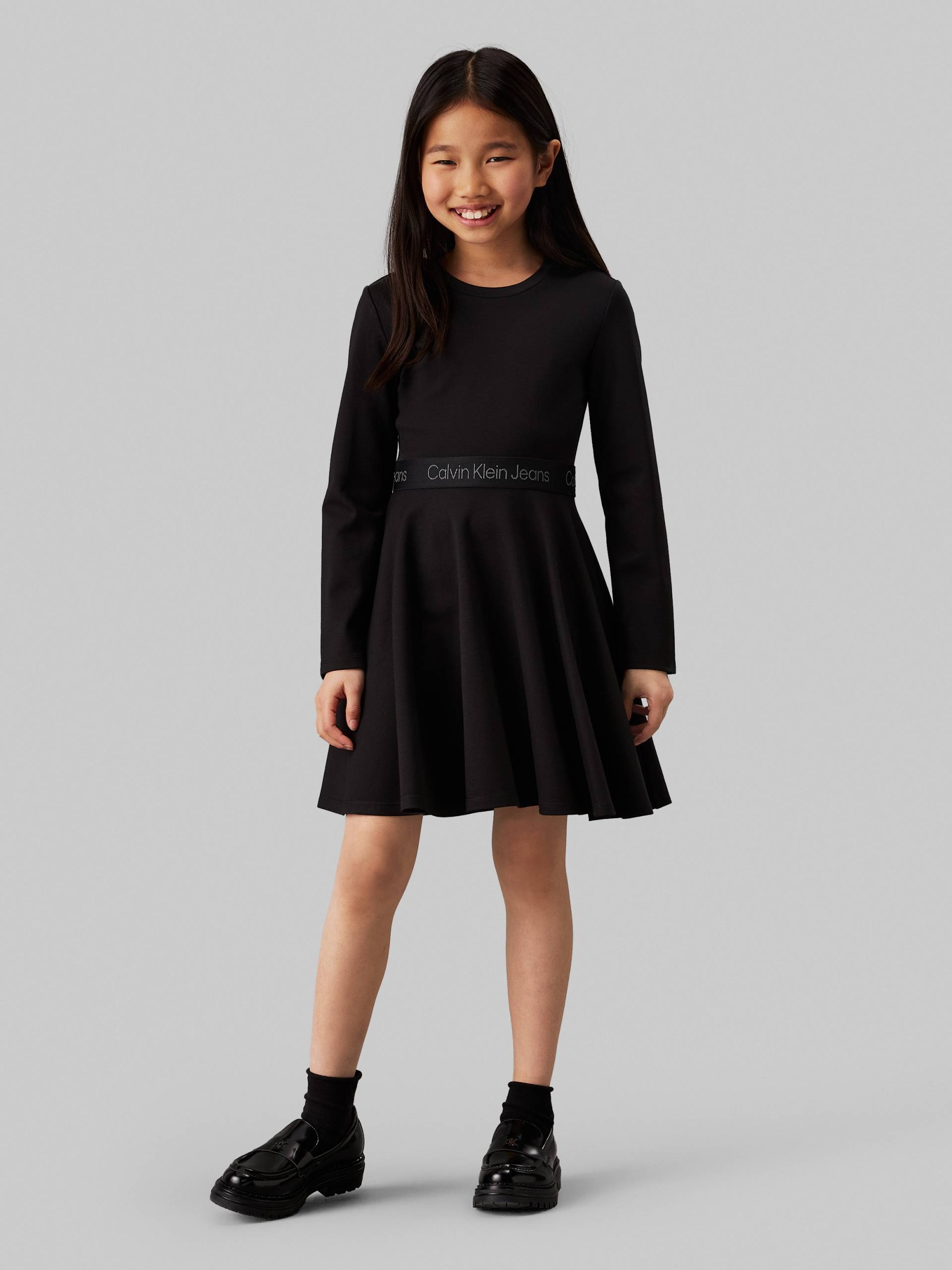 Calvin Klein Jeans Skaterkleid "Ls Logo Tape Punto Dress" für Kinder bis 16 Jahre und mit Logoschriftzug von Calvin Klein Jeans