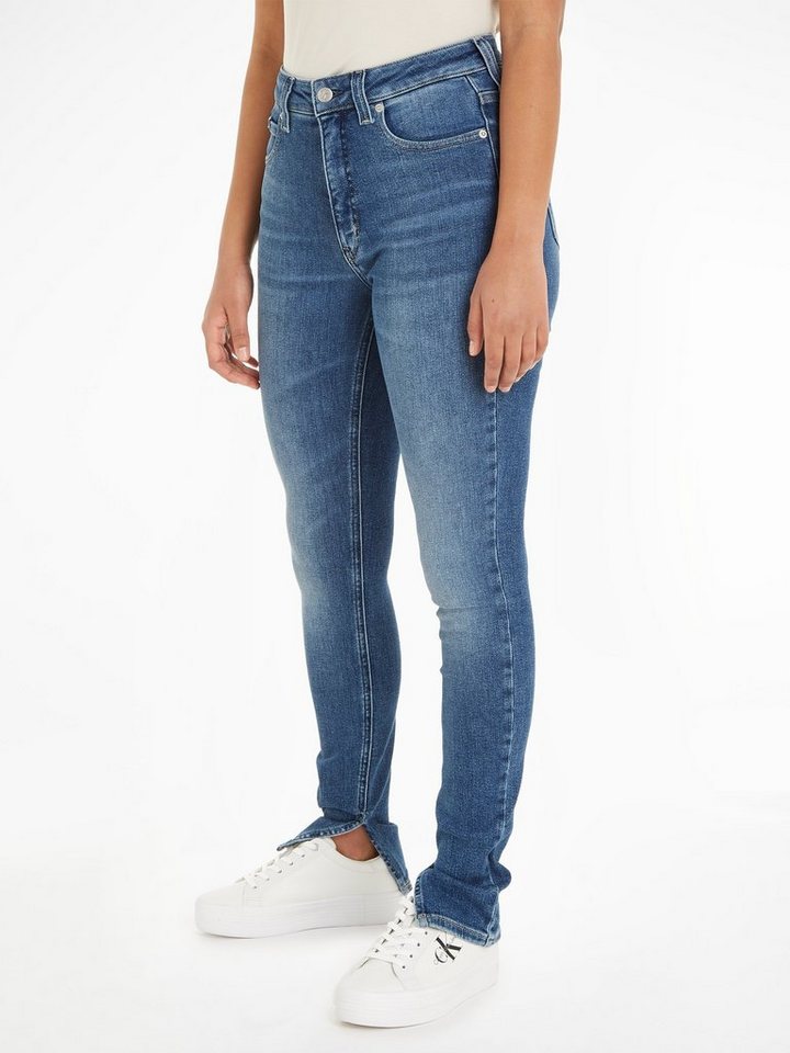 Calvin Klein Jeans Skinny-fit-Jeans HIGH RISE SUPER SKINNY ANKLE mit Calvin Klein Jeans Leder-Badge am hinteren Bundabschluss von Calvin Klein Jeans