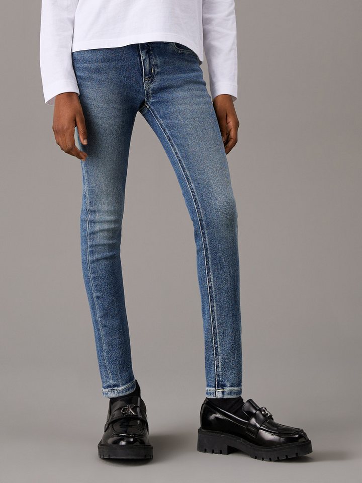 Calvin Klein Jeans Skinny-fit-Jeans Mr Skinny Mid Blue Pws Denim für Kinder bis 16 Jahre und im 5-Pocket-Style von Calvin Klein Jeans