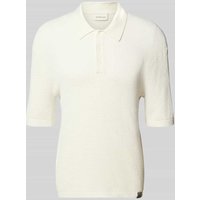 Calvin Klein Jeans Slim Fit Poloshirt in Strick-Optik in Offwhite, Größe XS von Calvin Klein Jeans