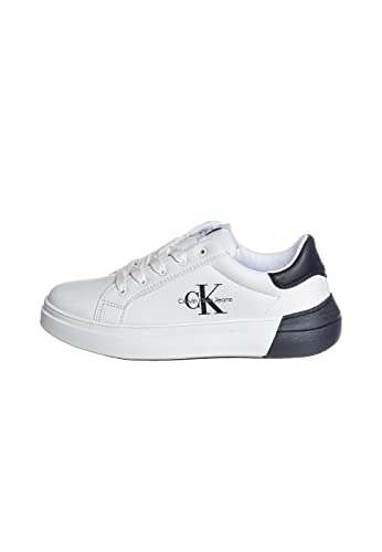 Calvin Klein Jeans Sneakers mit seitlichem Reißverschluss V3X9-80347 Junior Weiß Weiß/Schwarz 1355X002, WEISS SCHWARZ von Calvin Klein Jeans