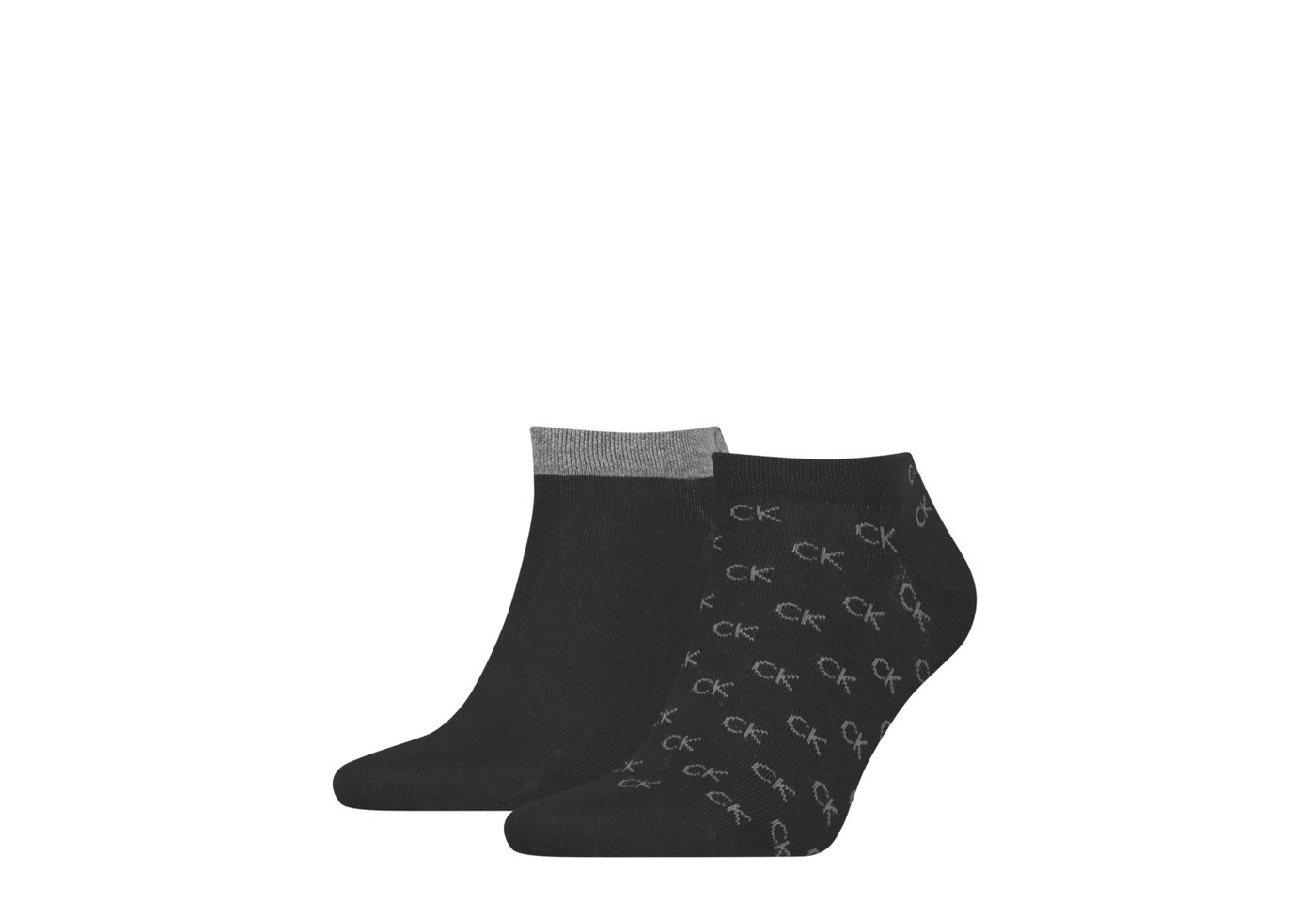 Calvin Klein Jeans Sneakersocken CK MEN SNEAKER 2P ALL OVER LOGO (2 Paar) 1x uni, 1x allover Logo mit kleinem Rippenbündchen von Calvin Klein Jeans