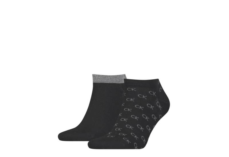 Calvin Klein Jeans Sneakersocken CK MEN SNEAKER 2P ALL OVER LOGO (2 Paar) 1x uni, 1x allover Logo mit kleinem Rippenbündchen von Calvin Klein Jeans