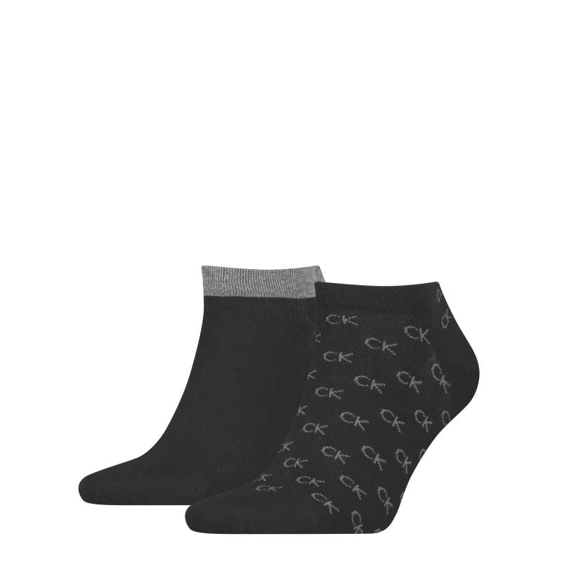 Calvin Klein Jeans Sneakersocken "CK MEN SNEAKER 2P ALL OVER LOGO", (2 Paar), 1x uni, 1x allover Logo mit kleinem Rippenbündchen von Calvin Klein Jeans