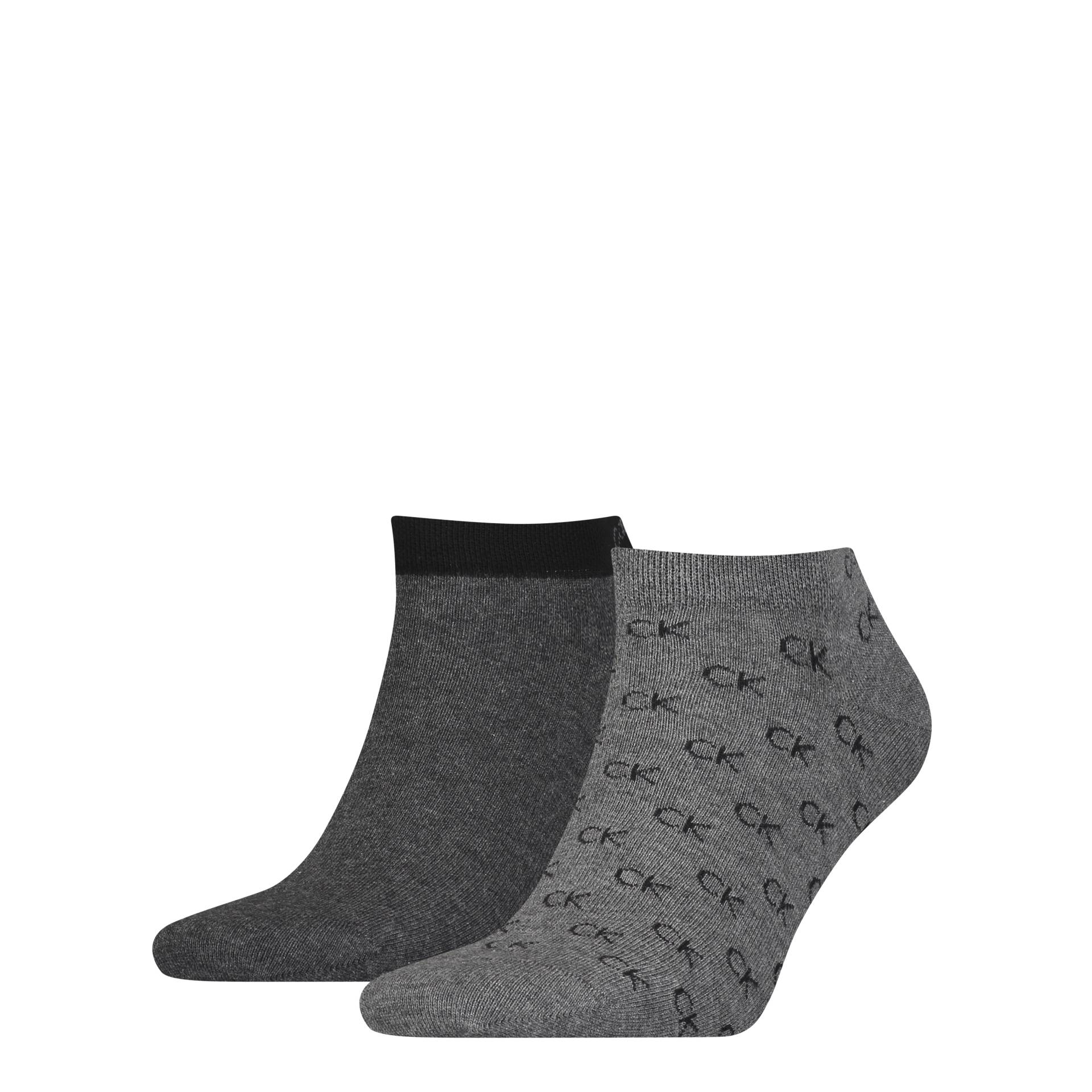Calvin Klein Jeans Sneakersocken "CK MEN SNEAKER 2P ALL OVER LOGO" 2 Paar, 1x uni, 1x allover Logo mit kleinem Rippenbündchen von Calvin Klein Jeans