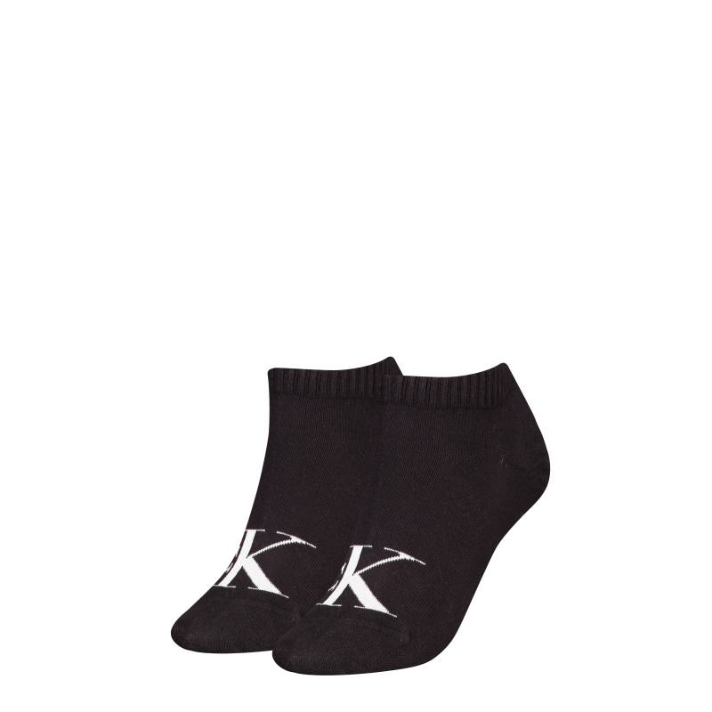 Calvin Klein Jeans Sneakersocken "CKJ WOMEN SNEAKER 2P MONOGRAM", (2 Paar), Rippenbündchen, Logostickerei vorn von Calvin Klein Jeans