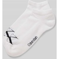 Calvin Klein Jeans Sneakersocken mit Logo-Stitching im 2er-Pack in Weiss, Größe 39-42 von Calvin Klein Jeans