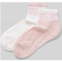 Calvin Klein Jeans Sneakersocken mit elastischem Rippenbündchen im 2er-Pack in Weiss, Größe 39-42 von Calvin Klein Jeans