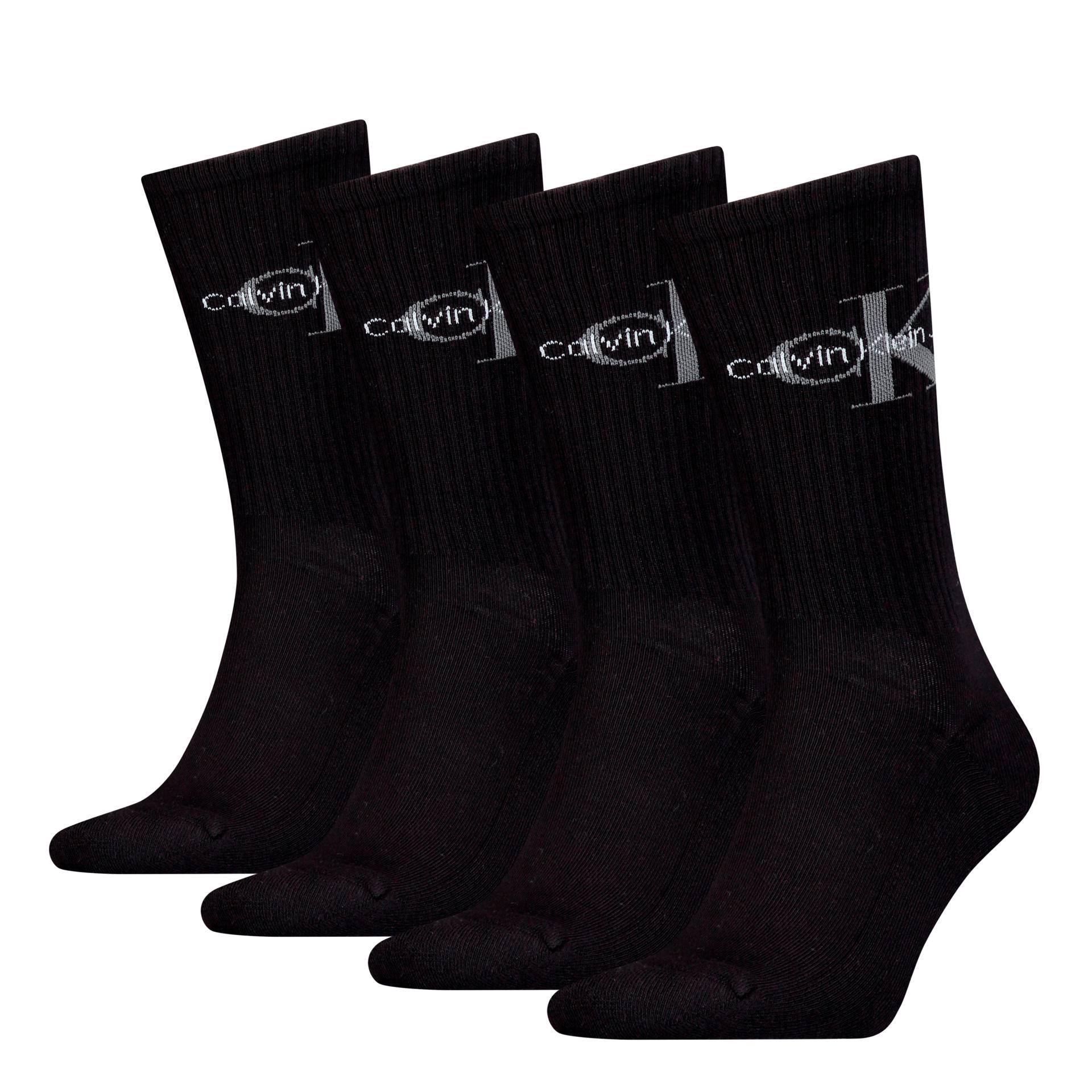 Calvin Klein Jeans Socken "CKJ MEN SOCK 4P MONOGRAM ECOM" 4 Paar, mit Logo am Schaft von Calvin Klein Jeans
