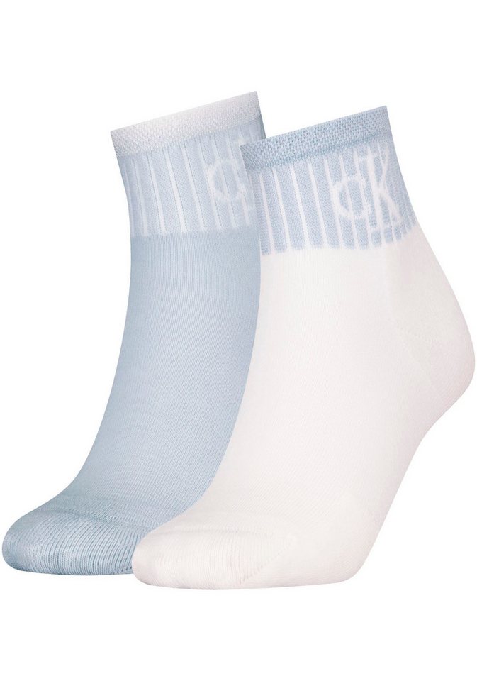 Calvin Klein Jeans Socken CKJ WOMEN QUARTER 2P GLOSSY RIB (2-Paar) mit dezentem Logo-Design von Calvin Klein Jeans