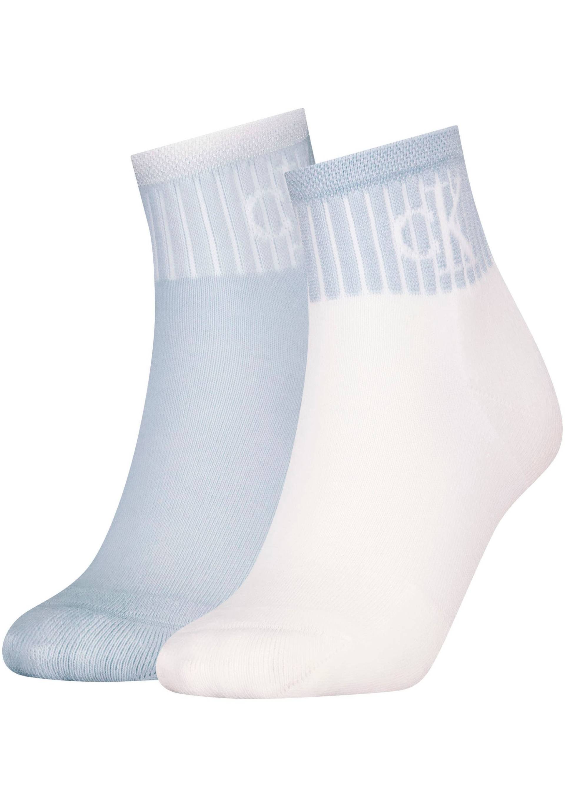 Calvin Klein Jeans Socken "CKJ WOMEN QUARTER 2P GLOSSY RIB" 2 Stk. tlg. mit dezentem Logo-Design von Calvin Klein Jeans