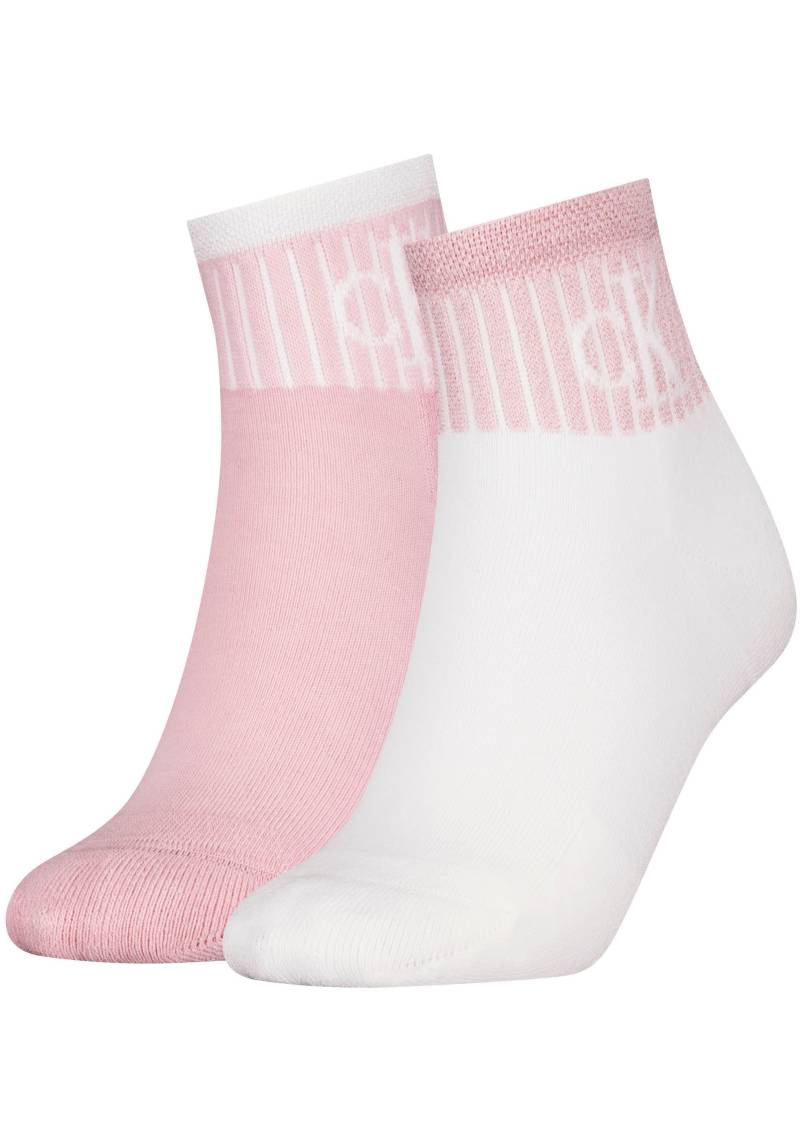 Calvin Klein Jeans Socken "CKJ WOMEN QUARTER 2P GLOSSY RIB" 2 Stk. tlg. mit dezentem Logo-Design von Calvin Klein Jeans