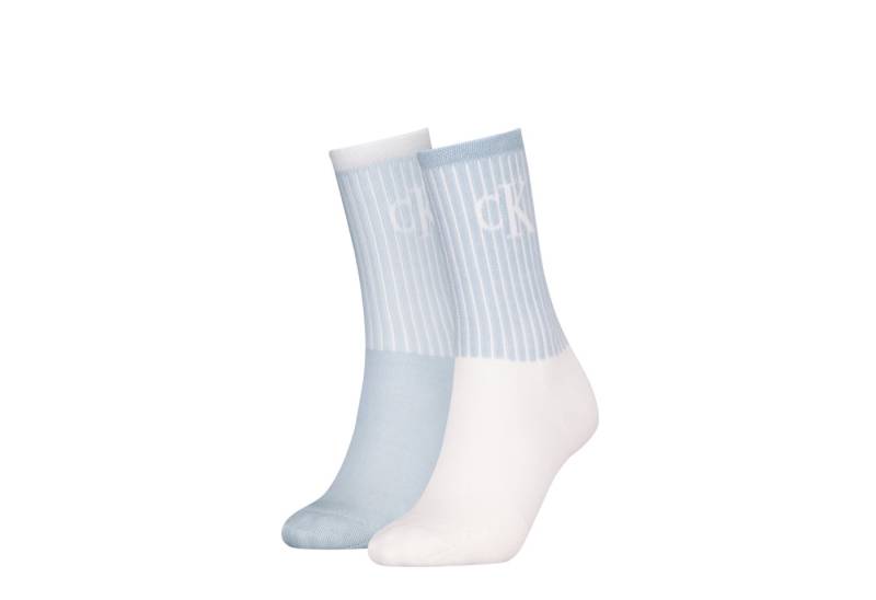 Calvin Klein Jeans Socken CKJ WOMEN SOCK 2P GLOSSY RIB (2-Paar, 2 Paar) mit Logostickerei von Calvin Klein Jeans