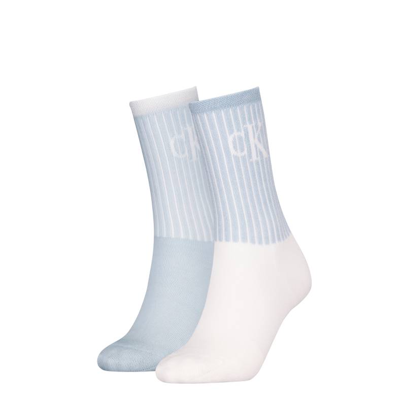 Calvin Klein Jeans Socken "CKJ WOMEN SOCK 2P GLOSSY RIB", (2 Paar, 2 Paar), mit Logostickerei von Calvin Klein Jeans